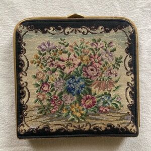 Vintage Floral Tapestry Clutch